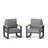 Set of 2 26.6" All-Weather Aluminum Patio Armchairs with Thick Cushions-129068066-129068063