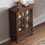 Armoire de rangement verticale en bois de frêne blanc massif 34,65 "avec pieds à colonnes romaines rétro avec tiroir