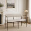 Causeuse en métal (café + tissu noir + beige)-1474323436-1474323435