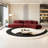 Wine red semi-circular curved sofa-105549803-105549810