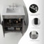 Meuble-lavabo autoportant avec comptoir en marbre de culture et portes à fermeture en douceur-824109645