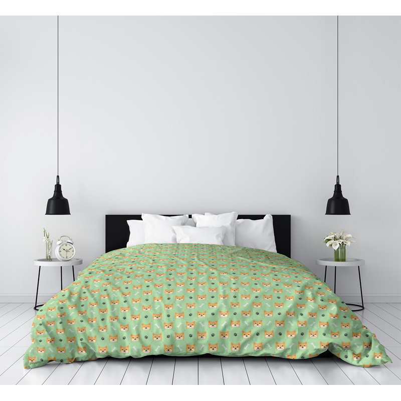 Housse de couette simple Katelyn Elizabeth, Housse de couette simple TG, Vert menthe, Polyester brossé