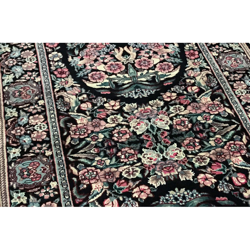 Prince One-of-a-Kind 2'5" x 11'8" Runner Wool Area Rug in Black and Green