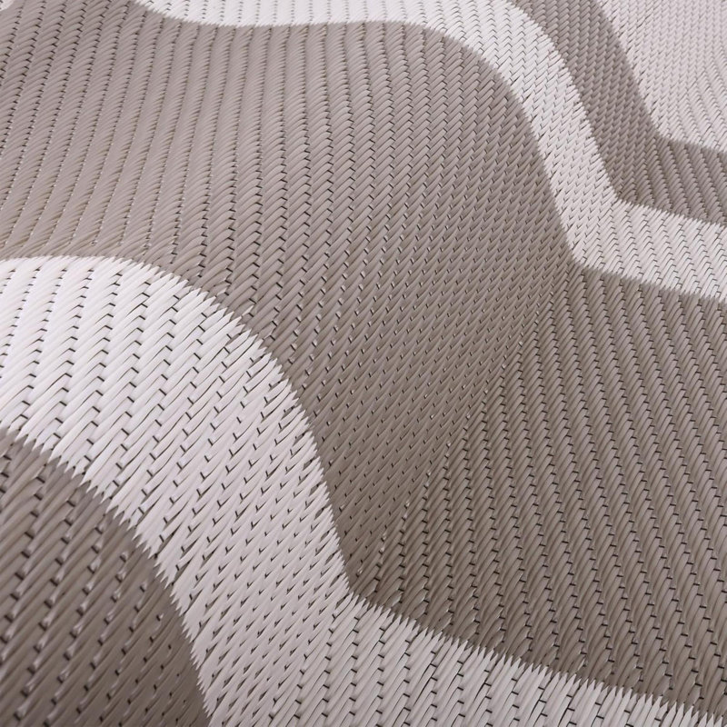 Tapis d'extérieur imperméable pour le dégagement du patio, tapis de paille en plastique pour le camping, porche, véhicule récréatif, réversible, café clair
