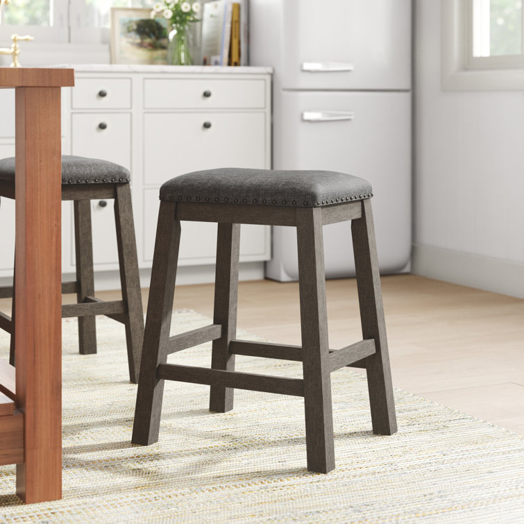 Ishani Upholstered Counter Stool with Solid Wood Frame
