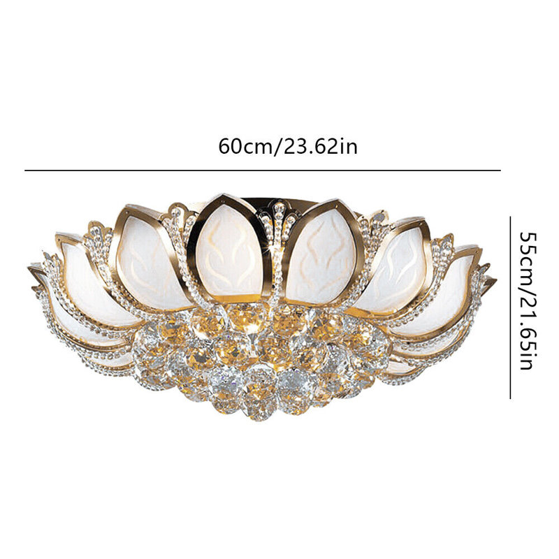 New Crystal LED Chandelier Ceiling Light Flush Mount Lighting Fixture
