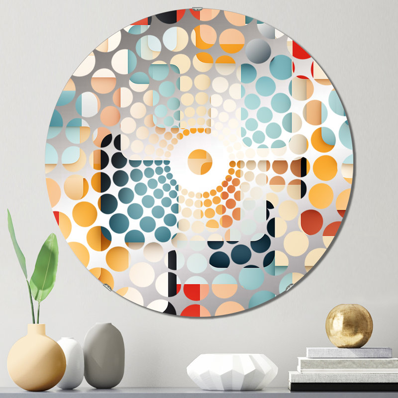Urban Serenity - Miroir décoratif à cercles concentriques, 31,4 po x 31,4 po