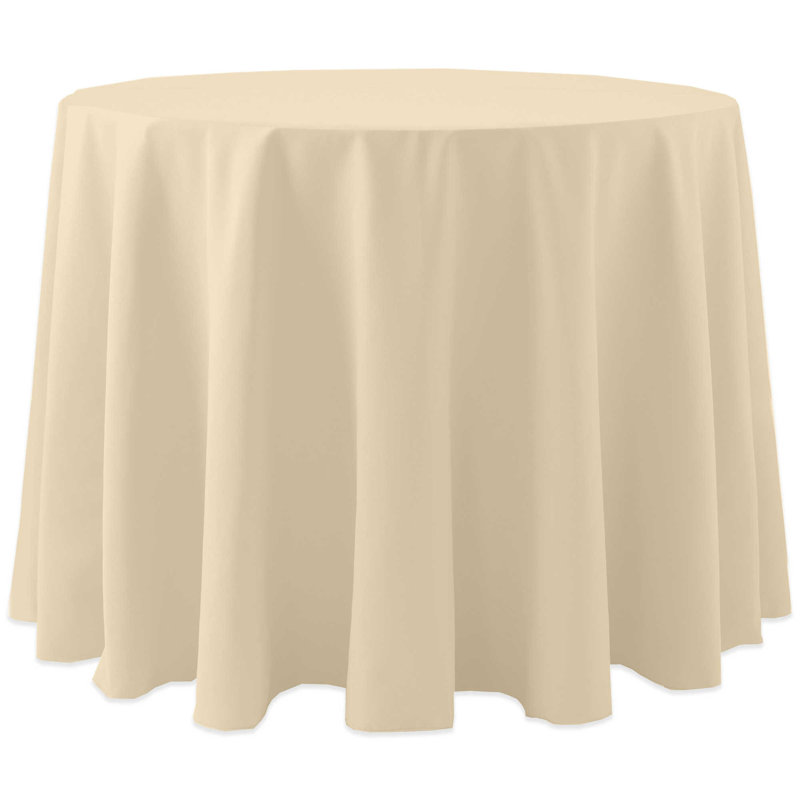 Ultimate Textile -2 Pack- Cotton-Feel 102-Inch Round Fine Dining Tablecloth, Ivory Cream, 108" x 108", Tan, 3