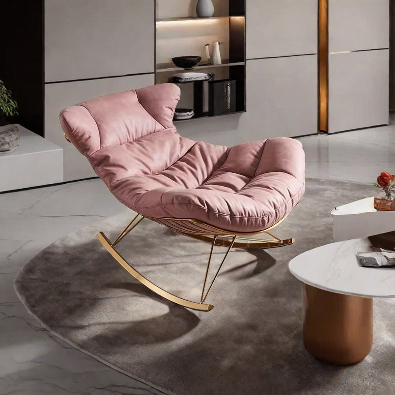 Chaise berçante en métal, Blanc