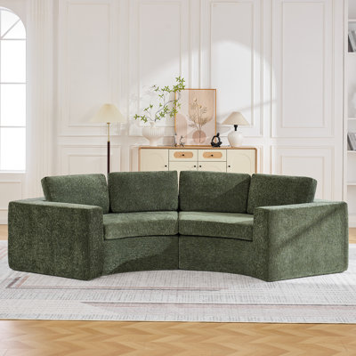 Canapé modulaire courbé à compression 4 places avec accoudoirs larges de 8,47 po