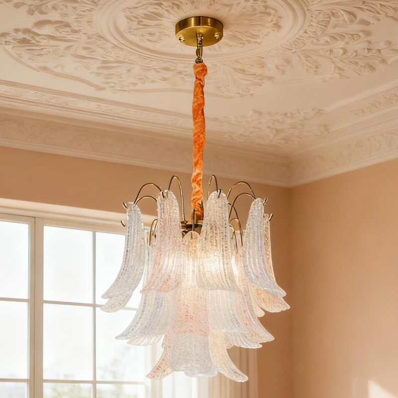 5-lights Stained Glass Chandelier with Dimmable Bulbs