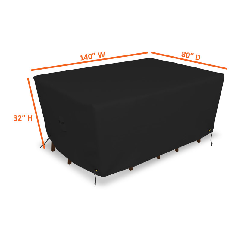 Housse pour table et chaises d'extérieur haute densité, H 32 po x l 140 po x P 80 po