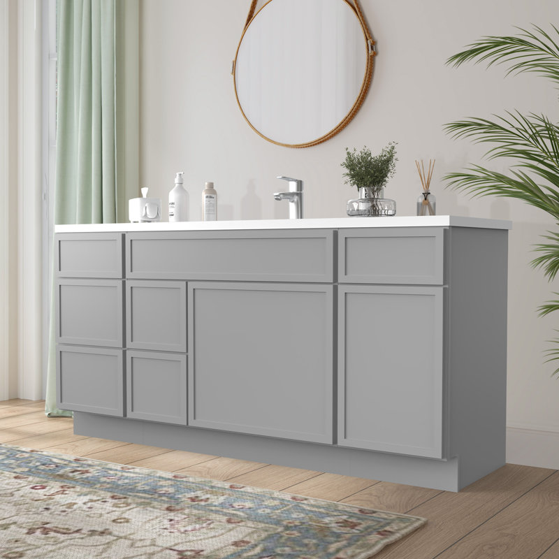 66'' Single Bathroom Vanity Base Only, Gray