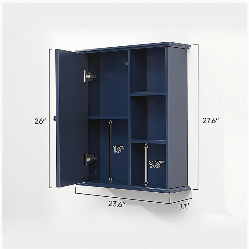 23.6"Bathroom Wall Cabinet, Blue