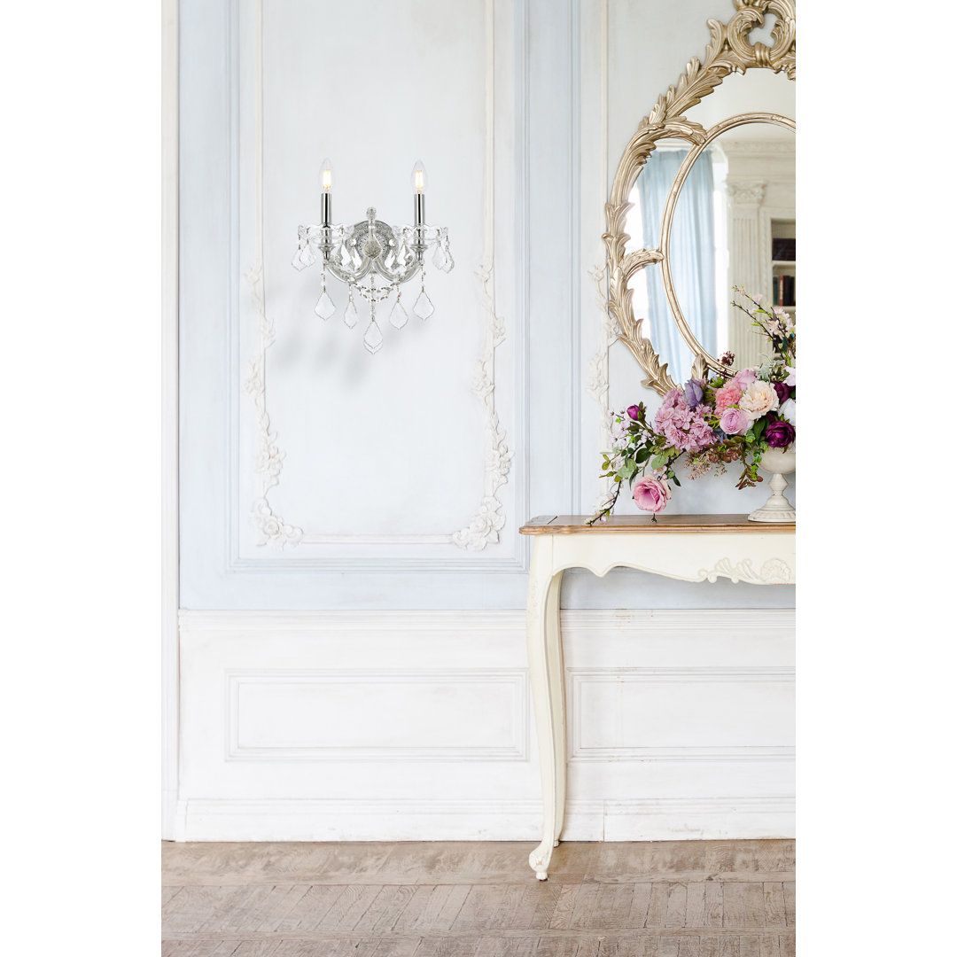 Stockard 2 - Light Dimmable Candle Wall Light Willa Arlo™ Interiors Crystal 