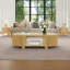 Table basse ovale cannelée avec rangement pour le salon, bois d'hévéa massif, 1 tablette et 2 portes de rangement ouvertes, naturel, 47 po-130088073