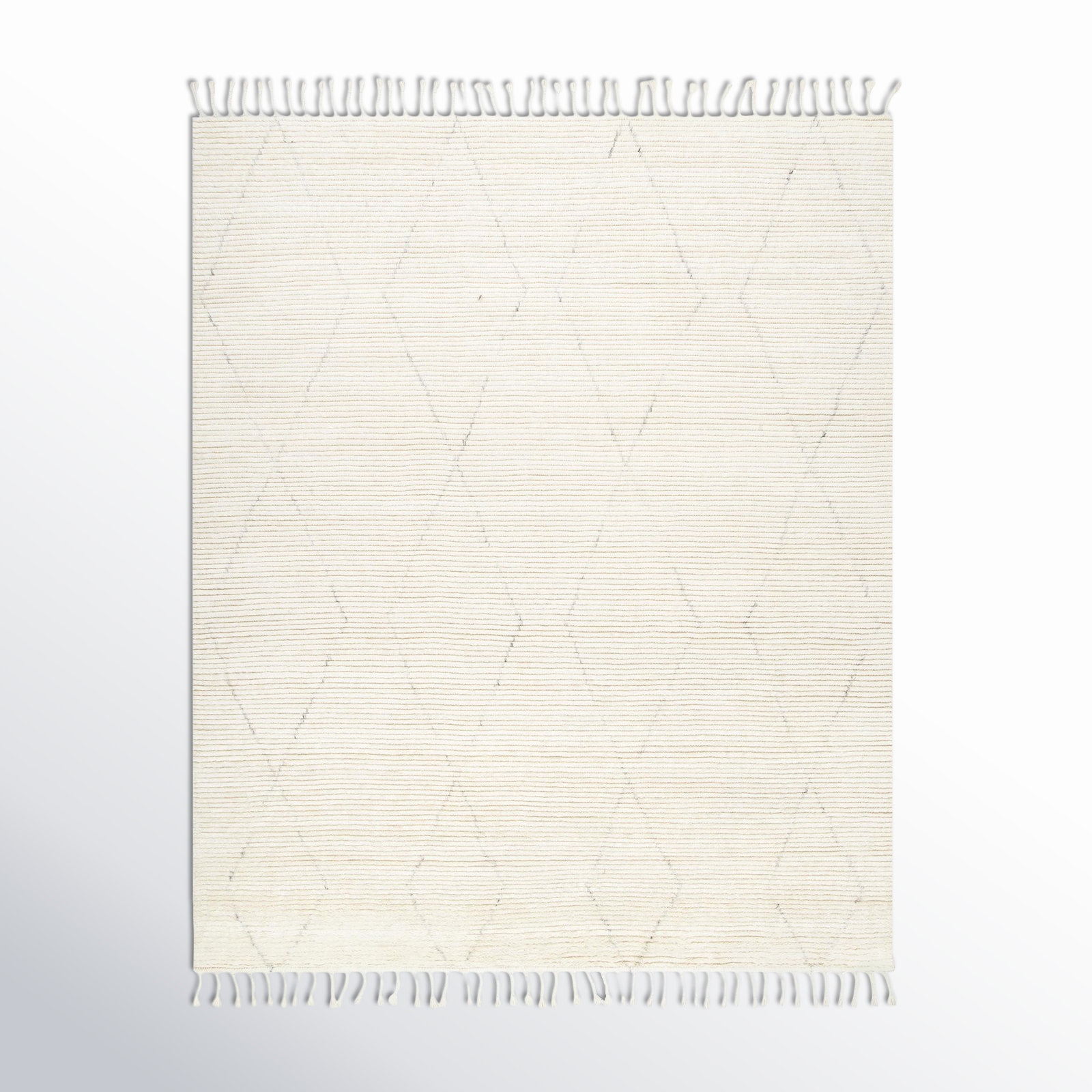 Talon Handmade Wool Cream Rug, Rectangle 6' x 9'