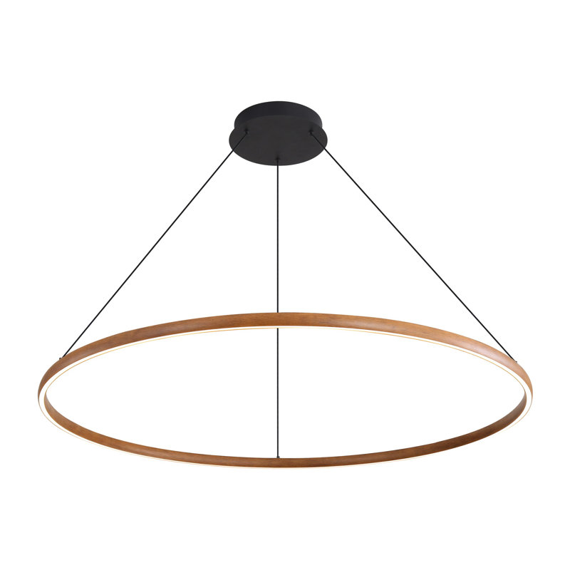 Nurein 71" LED Ring Chandelier, Walnut