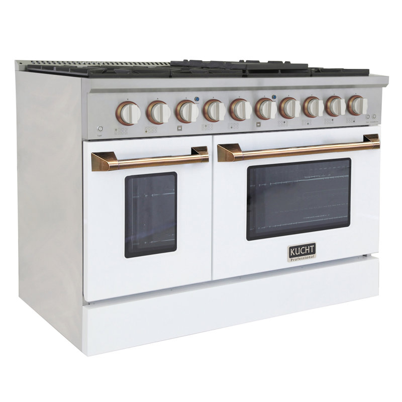 Kucht 48" 6.7 Cubic Feet Range, Liquid Propane, White/Gold