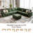 8-Piece Modular Sleeper Sectional Couch with Storage Seat, Luxury Chenille Sectional Sofa with Gold Legs and Accent-1086244916-1085828279