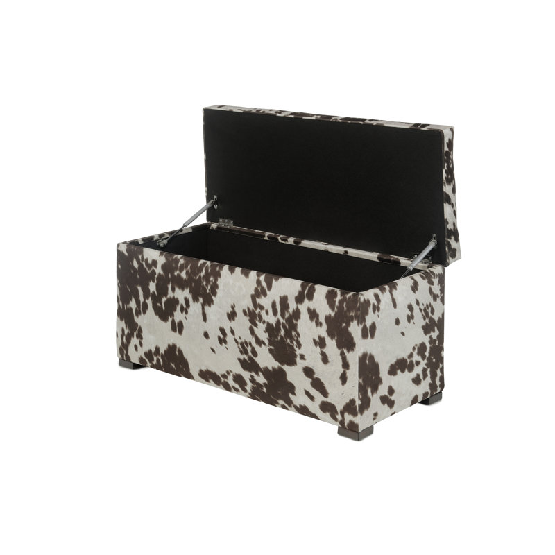 Banc de rangement rembourré Dawoud, H 19 po x l 55 po x P 18,5 po, Brun lait