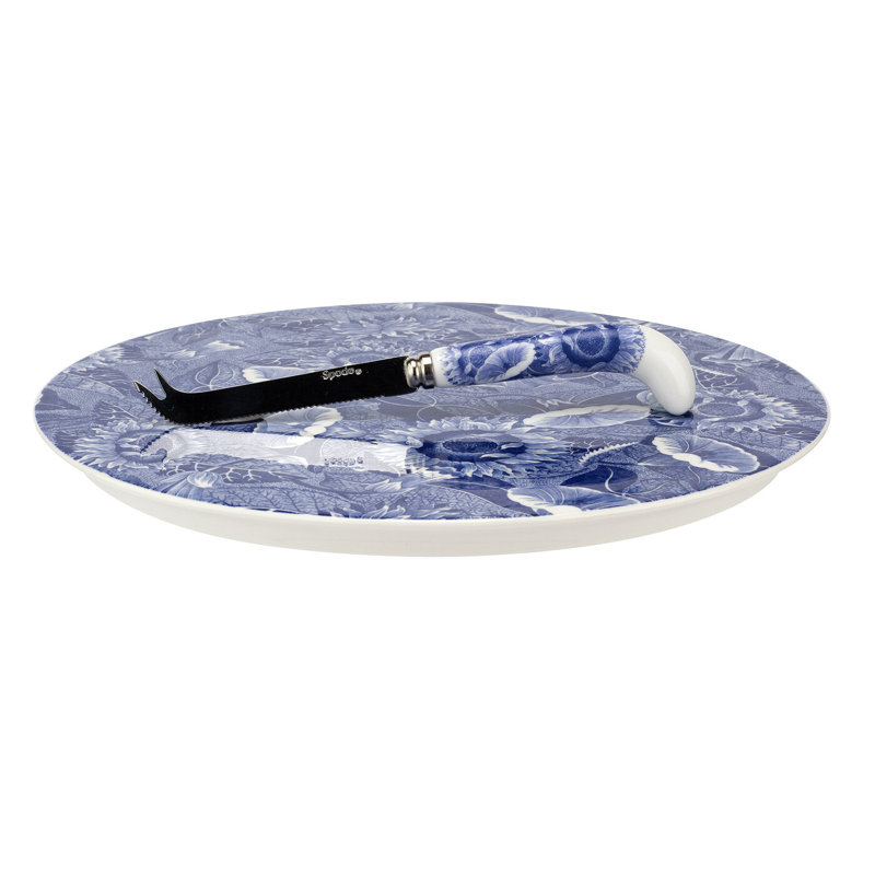 Spode Blue Room Cheese Plate&Knife 11" Sunflwr