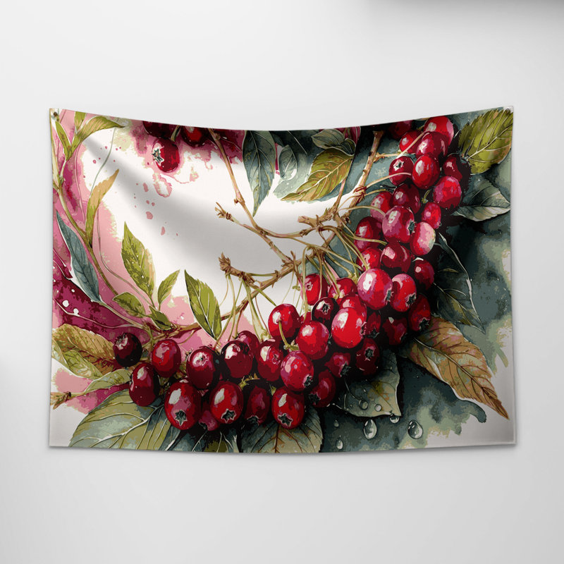 Tapisserie murale «Fruit Cranberry», 26 po x 36 po