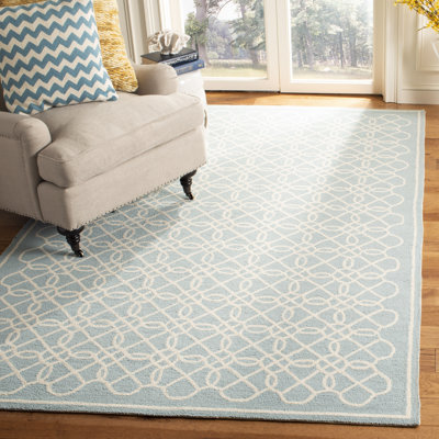 Hollander Hand-Hooked Wool Blue Area Rug