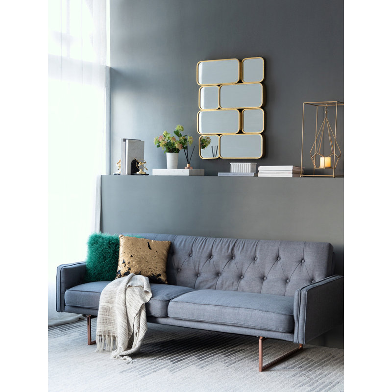 Miroir 32 po avec miroir décoratif encadré en métal doré