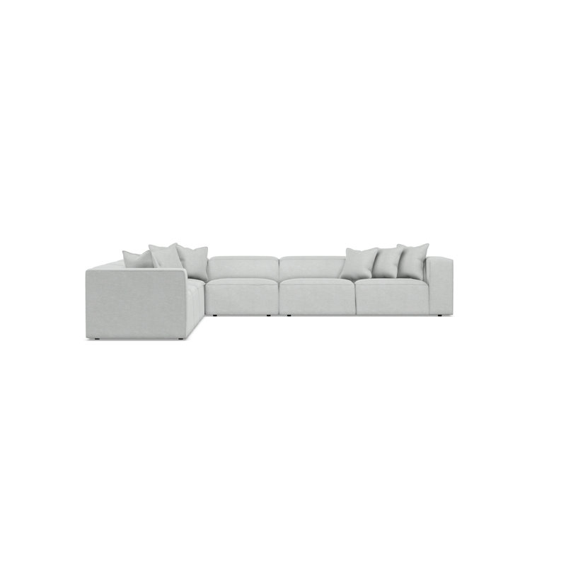 Bernhardt Bliss 5-Piece Fabric Sectional, Gray Polyester Blend, 28" H x 160.5" W x 160.5" D