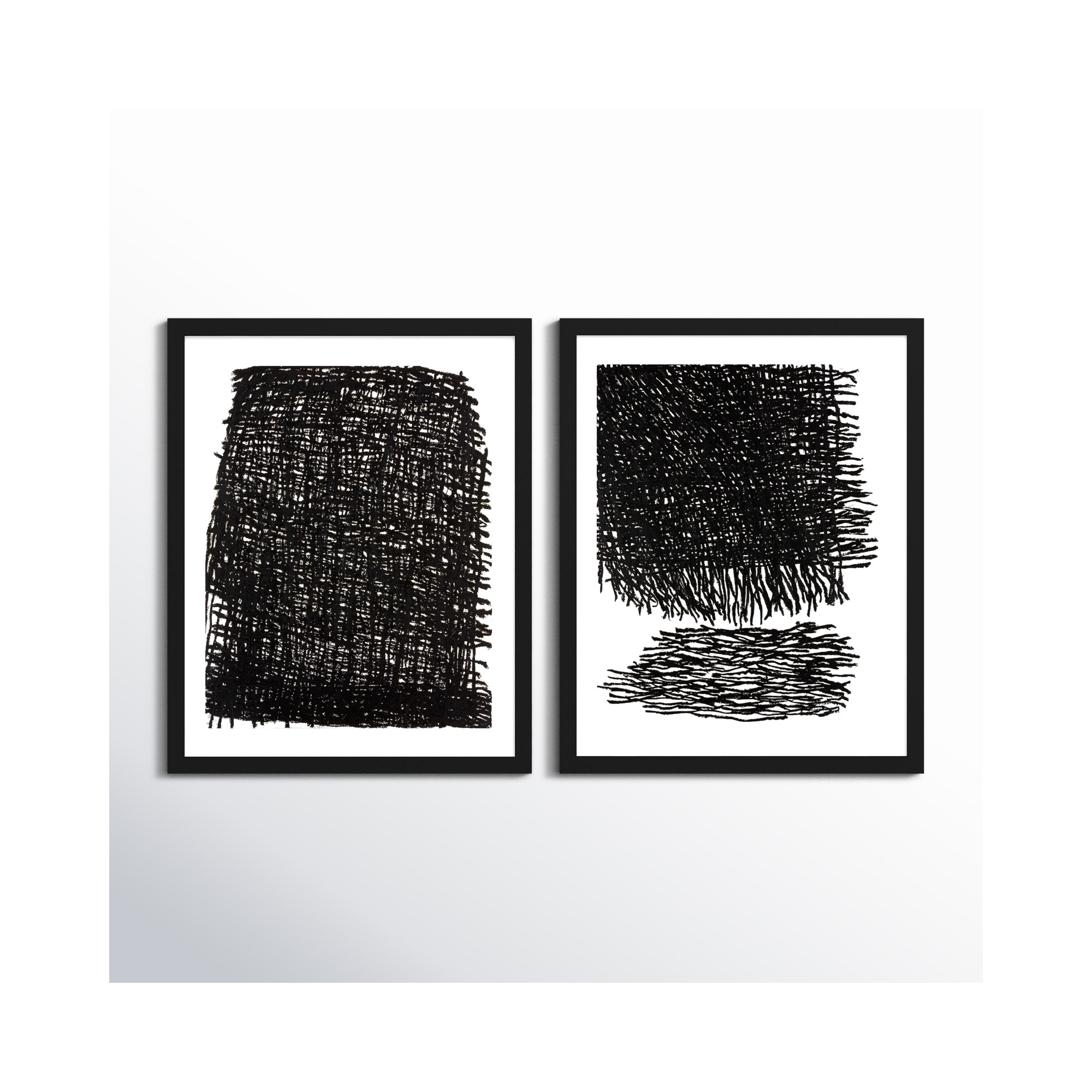 Passing Storm. Set Of 2 by Stephanie Dennis, 38" H x 30" W  x 1.25" D, Black