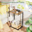 Table d'appoint en forme de C, ensemble de 2 petites tables basses, plateaux télé, table de chevet pour salon ou canapé, brun rustique