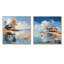 «Lakehouse Summer Charm Beach - Lakes Lakehouse», ensemble de 2 collages carrés-1096692013-1096692015