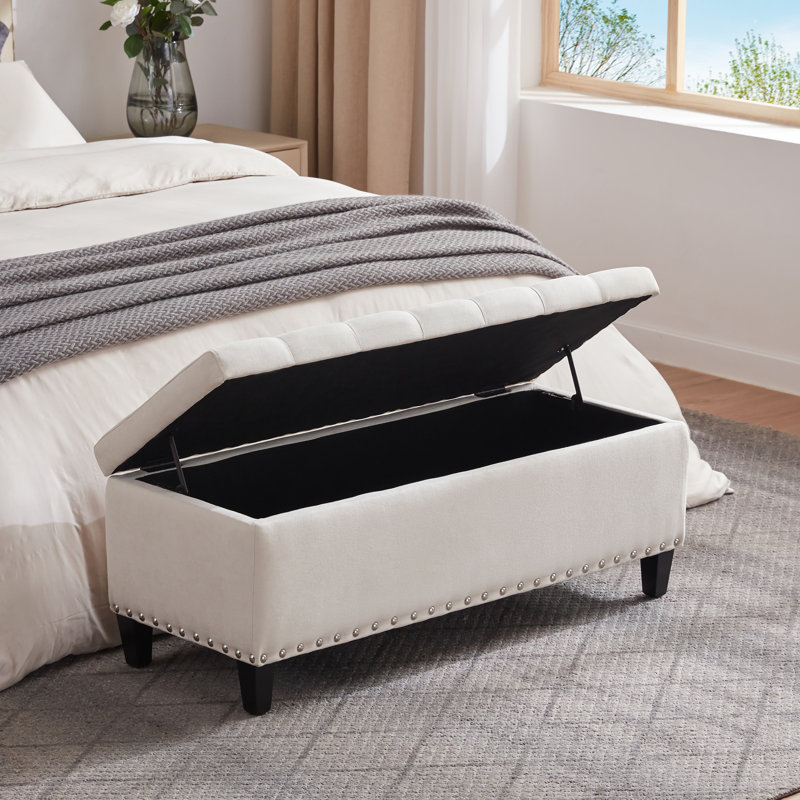 Ashtin Upholstered Ottoman, Cream