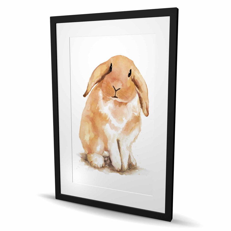 «Lop-rabbit Beige», reproduction encadrée mate - Kids Art Home Decor