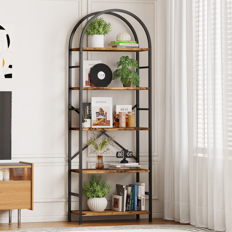 Sigourney 67'' H x 23.6'' W Etagere Bookcase, Brown