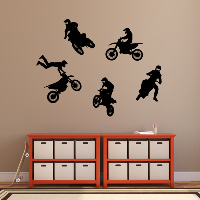 Adhésif décoratif motocyclette tout-terrain, Noir