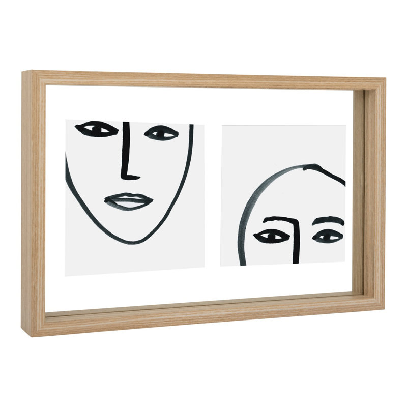 Maza Wood Matte Floater Picture Frame, Natural