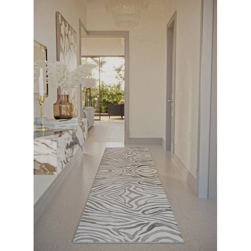 Zebra Muted Clay Area Rug, Tapis de couloir 2 pi 9 po x 10 pi