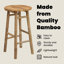  Garden Stool Light Brown Bamboo Modern Seating Natural Round Sturdy-670070621