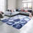 Circles of Blue I Washable Geometric Art Area Rug size 8'x10', Softness with Non-Slipping Backing
