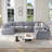 Modern 7 - Piece Corner Sectional Sofa Cloud Couch With Removable Ottomans-1759449925