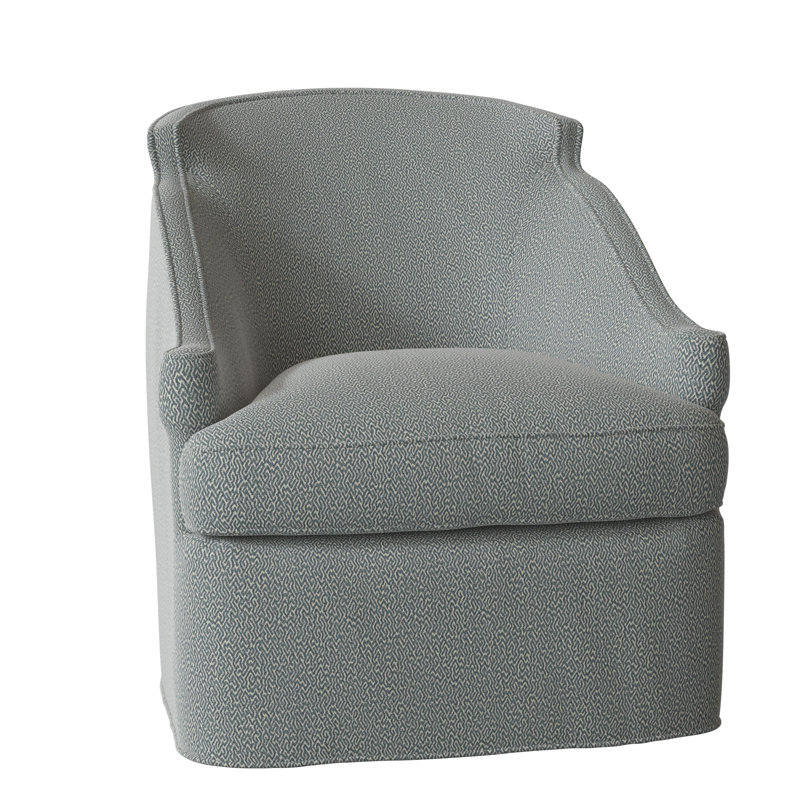 Barbara Sunbrella® Boucle Swivel Armchair, Maya Cyan