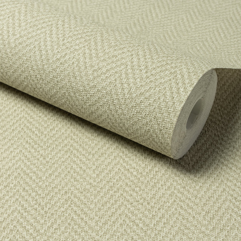 Structured Walls Collection Natural Weave Wallpaper Roll, Green