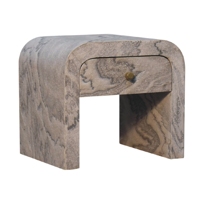Bijander 45cm W Solid Wood Bedside Table, White