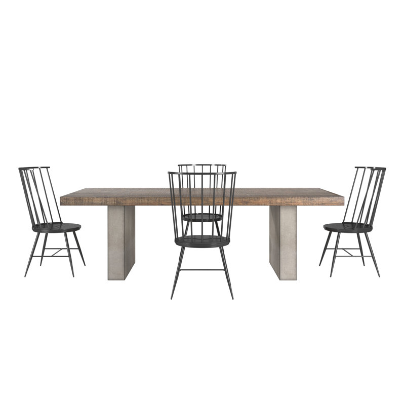 Ensemble de table de salle à manger et 4 chaises Colrain, Noir
