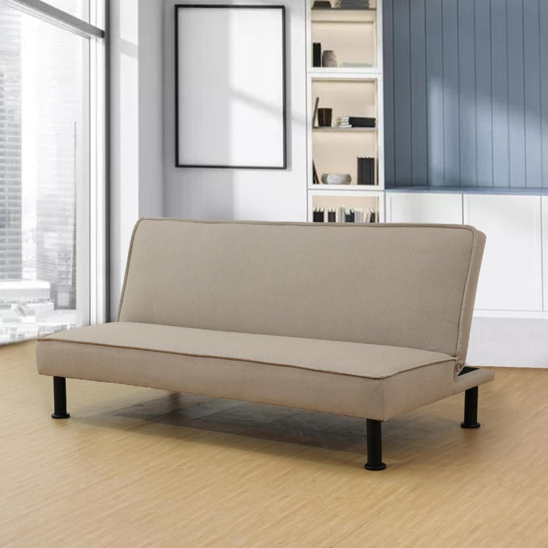 Daiten Twin 64'' Upholstered Convertible Sofa, Khaki
