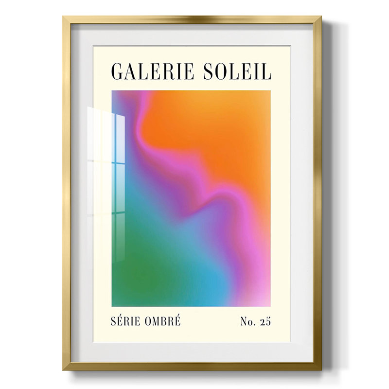 Gallerie dégradé I - impression encadrée, H 25,5 po x l 17,5 po, Doré