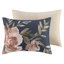 Édredon bleu marine 8 pièces, conception Shabby Chic, face en coton, rembourrage - très grand, imprimé floral rosé, lit lavable à la machine