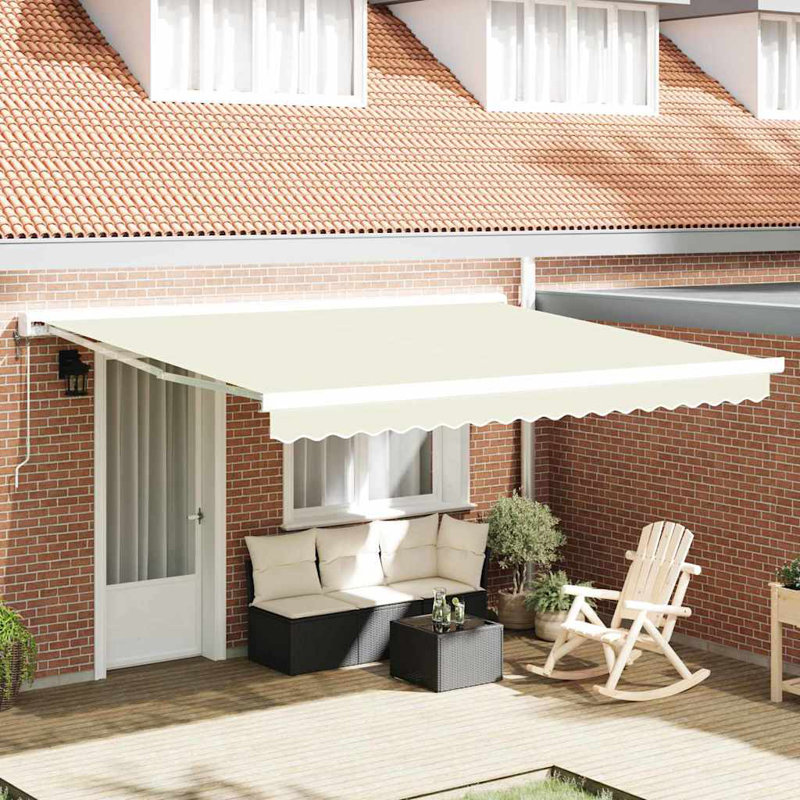 Ivy Bronx Retractable Patio Awning, 400cm H x 300cm W, Cream